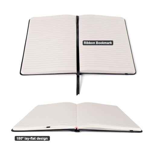 Comix Lined Journal Notebook for Women Men, Journaling Notebooks for Office School Home, 240 Pages, 5.5" x 8.3", College Ruled, A5, Hardcover, Black