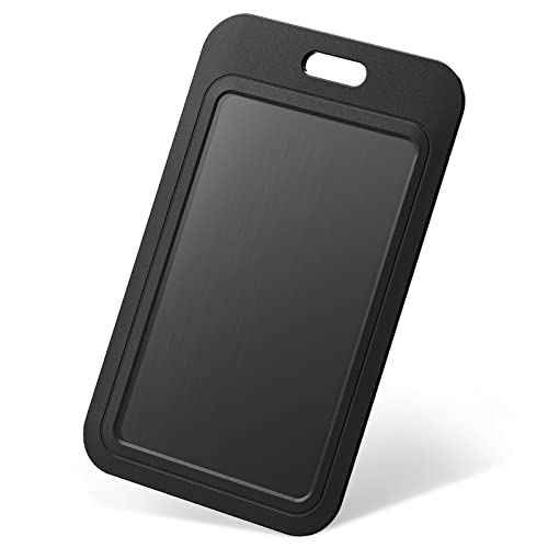 Uniclife 1 Pack Sliding ID Badge Holder Hard Black Vertical Plastic Card Case Protector Pouch with Clear Window for Office School ID Credit Cards Proximity Key Cards Driver¡¯s Licenses and Passes
