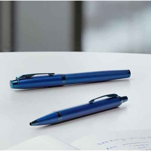 Parker IM Monochrome Ballpoint Pen Blue Ink Blue Finish and Trims Medium Point Gift Box