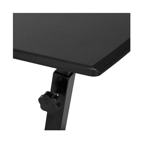 Seville Classics Airlift Mobile Height Adjustable Laptop Stand Computer Workstation for Sitting Classroom Home Office Medical Table w/Wheels, Flat Desk 24", Black