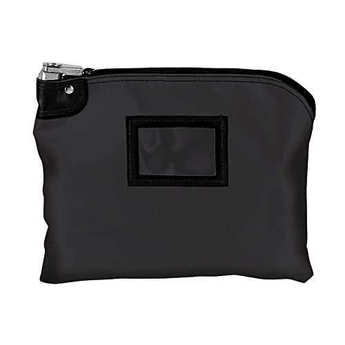 BankSupplies Laminated Nylon Locking Deposit Bag - Black - 15W x 11H - 2 Keys Included for Each Bag - HIPAA - Puncture Resistant Laminated Nylon - Double Stitched Seams