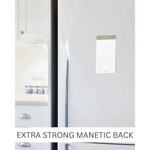 Beautiful Magnetic Notepads for Fridge - Set Of 4 Modern Note Pads With Lined Pages to Easily Write Notes & Make Grocery/Shopping Lists - The Perfect To Do Pad w/ Strong Magnets for Your Refrigerator