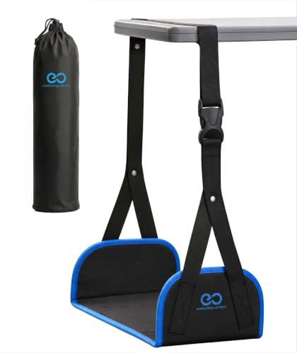 Everlasting Comfort Black Airplane Foot Hammock – Adjustable Travel Foot Rest