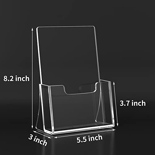 HIIMIEI Acrylic Brochure Holder 8.5 x 5.5 Inches - Pack of 2