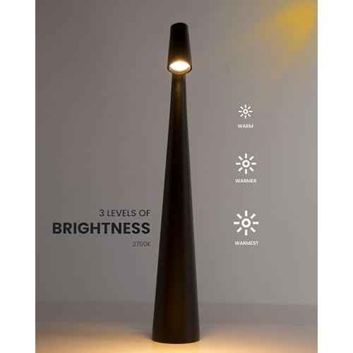 Generic NOCABLESINSIGHT Desk lamp, USB Rechargeable, 3 Brightness Levels, Touch Control, for Desk, highlighting Items. Color Black, Small