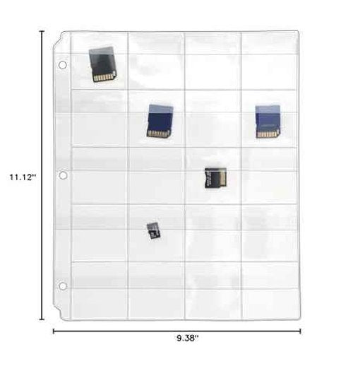 StoreSMART - 20 Pocket 3-Ring Binder Pages with Flaps - SD/Memory Cards - 10-Pack - VH1173F-10