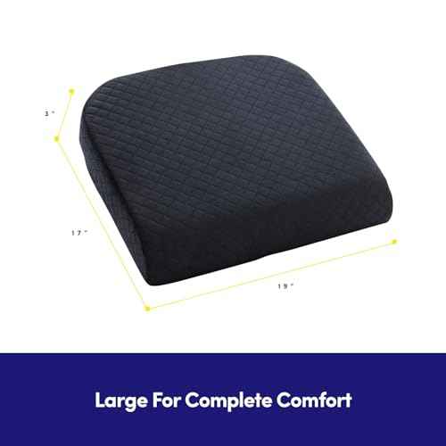 Extra Large Seat Cushion for Office Chair ?- Ergonomic Pillow for Desk Chair, Wheelchair, Airplane, Stadium, Car Seat, Gamers ?? Non-Slip Support Pad for Work, Automotive & Mobility, 19" x 17" x 3"