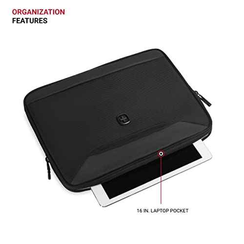 SwissGear Padded Zippered Laptop Sleeve, Micro-Twill Laptop Case with Fleece Lining & Front Webbing