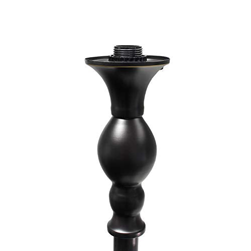 Elegant Designs LF2001-RBW 1 Light Torchiere Floor Lamp with Marbelized White Glass Shade, Restoration Bronze and White