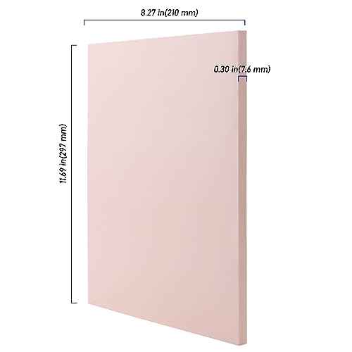 5 PCS Pink A4 Rubber Carving Blocks, 8.3 x 11.8 Inch Large Stamp Carving Blocks, Soft Rubber Stamping Block, Linoleum Blocks for Printmaking, Engraving Crafts