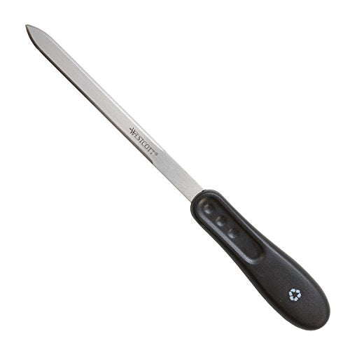 Westcott KleenEarth Recycled Letter Opener 9-Inch Black - Eco-Friendly Office Tool