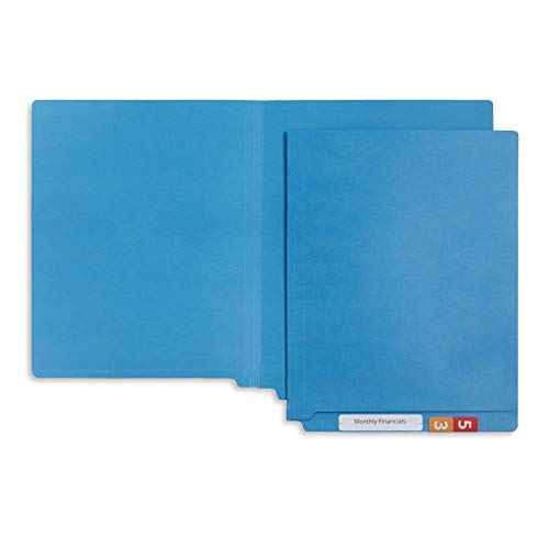 Blue Summit Supplies 100 Blue End Tab File Folders, End Tab Folders, Reinforced Straight Cut Tab Files for Use in Office, Classroom, Business, Letter Size, Blue, 100 Pack