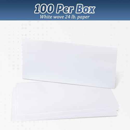 Yeplan 100PCS #10 Envelopes Letter Size Self Seal Business Envelopes No Window Security Mailing Envelopes Size 4-1/8 x 9-1/2 Inch - White 24LB Paper