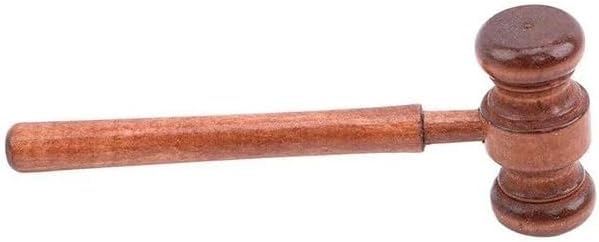 Brown Handmade Wooden Gavel - Vintage Judge & Auction Desk Accessory