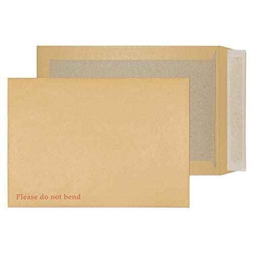 Blake Purely Packaging, Paperboard Rigid Back Mailer For Photos & Certificates, 9 x 12 3/4 Inches, Brown Manila Kraft Envelopes, Peel & Seal (13935-76) - Pack of 125