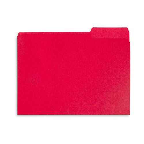 File Folder, 1/3 Cut Tab, Letter Size, Red, Great for Organizing and Easy File Storage, 100 Per Box