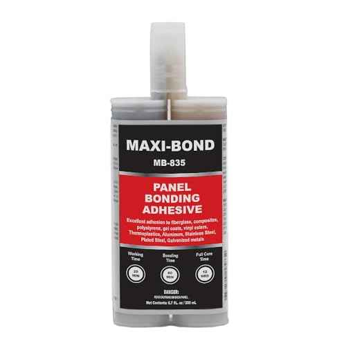 Maxi-Bond Panel Bonding Adhesive MB-835 ? Two-Part Epoxy Adhesive, Non-Sag, High Strength for Metal, Fiberglass, Plastic & Composite Panels ? Includes Mixing Nozzles, 200 mL (6.75 oz)