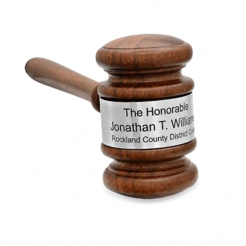 Personalized Wooden Gavel with Silver Band - Executive Gift for Judges & Leaders