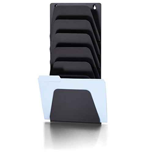 Officemate Wall File Holder, Letter/Legal, 7 Pockets, Black (21505)