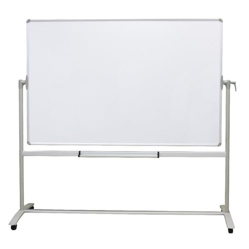 VIZ-PRO Double-Sided Mobile Whiteboard Easel, 48x36 Inches for Presentations