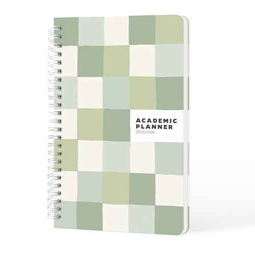 Sweetzer & Orange Academic Planner 2025-2026 ? Student Planner for August 2025 to July 2026 ? Weekly & Monthly Layout ? Sturdy Cover & Stickers ? Checkered Green Design ? 5.5¡± x 8.5¡±