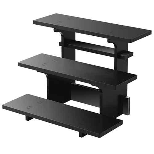 3 Tier Black Display Shelves for Vendors, Display Stand Portable for Shop Retail, Farmers Market Stand, Candles, Glasses, Jars, Soap, Craft Show, Jewellery, Display Stands for Vendor Events