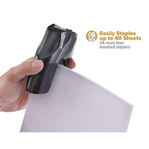 Bostitch Office Heavy Duty 40 Sheet Stapler with 1250 Staples & Claw Remover, Small Stapler Size, Fits into The Palm of Your Hand, Value Pack, Red (B175-BLK-VP)
