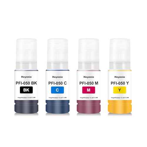 Compatible PFI-050 PFI 050 Ink Bottles Compatible with Canon PFI050 PFI-050BK PFI-050C PFI-050M PFI-050Y Ink Refill for imagePROGRAF TC-20 TC-20M Printer (4 Pack, BK C M Y)