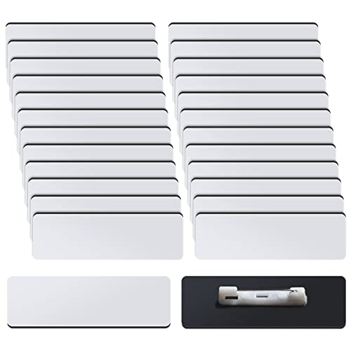 Name Tag Blank Name Badges 1 x 3 Inch DIY Blank ID Name Badge with Pin Backing for Office Workers Students, Personalized Badges Making (150 Pieces)