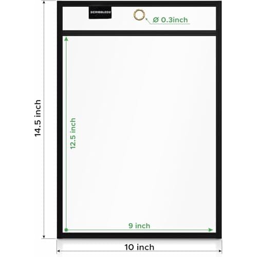 SCRIBBLEDO Job Ticket Holders 9x12 50 Pack Black Dry Erase Plastic Sleeves Heavy Duty Clear Sheet Protectors Waterproof and Tear-Resistant Pockets Ideal for Shop Tickets Work Orders and Classroom Use