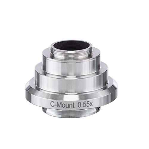 AmScope AD-C05-LC 0.55X Stainless Steel C-Mount Camera Adapter for Leica Microscopes