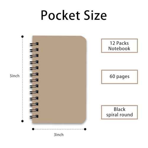6 Pack Spiral Notebook Small Pocket Notebook 3x5 Spiral Notepads With Lined Pages, Small Top Spiral Notebook Little Mini Memo Steno Note Pads for Outdoor Home Office College School