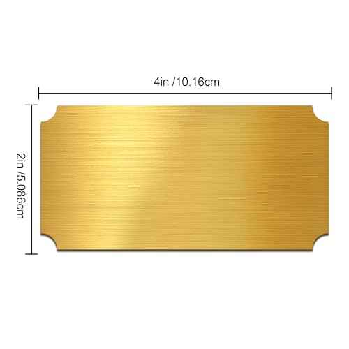 Engraved Name Plates 2" x 4" Urn Name Plate Engraved Trophy Plates Name Plates for Urns Custom Engraved Brass Plaques with Adhesive Backing(Gold, Design 3)