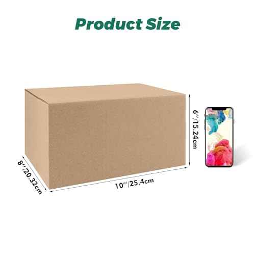 Mat Board Center, 10x8x6 Inches Shipping Boxes for Mailing Moving Packaging, 25 Pack Corrugated Cardboard Boxes for Small Business, Kraft