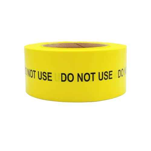 ChromaLabel 2 Inch Do Not Use Continuously Imprinted, Clean Remove Adhesive Neon Yellow Tape with Black Imprint, 40 Yard Roll