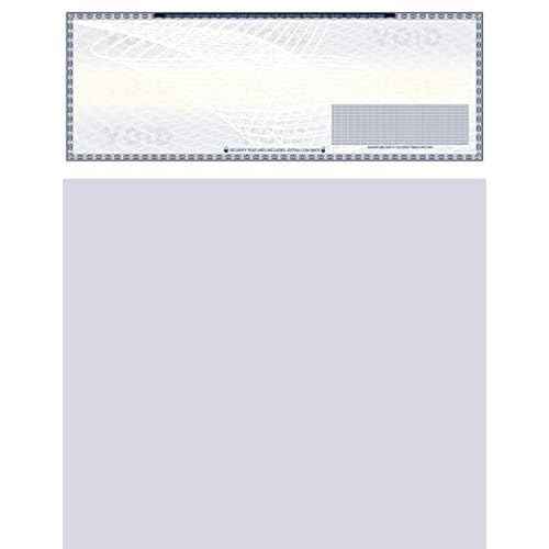 500 Blank Check Stock - Check on Top Art Deco- Paper Weight # 70"High Security" Check Paper Dark Blue Art Deco