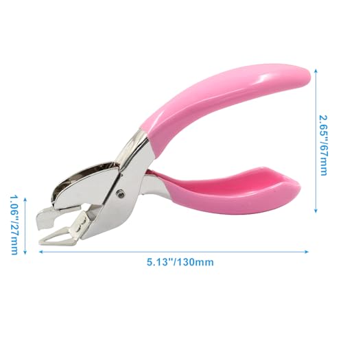 Rierdge 2Pcs Handheld Staple Removers Blue & Pink – Rubber-Coated Grip