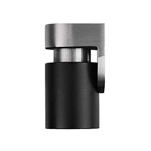 DS-004 Stainless Steel Noise Cancelling Magnetic Door Stop with Soundproof Rubber, Floor Mounted, 2 Pack
