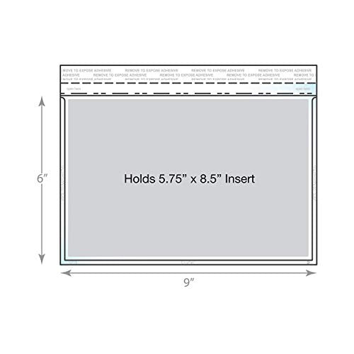 EnvyPak 100 Clear Booklet Envelopes with Peel & Seal Closure 5.5 x 8.5 Inches