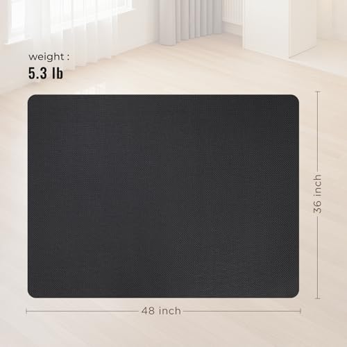 Higoom 36x48 Anti-Slip PVC Chair Mat for Hard Floors - Black, Heavy Duty Waterproof Floor Protector