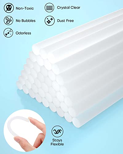 Mini 0.27 inch x 8 inch Clear Glue Sticks 100-pack for All-Temp Glue Guns - SHALL