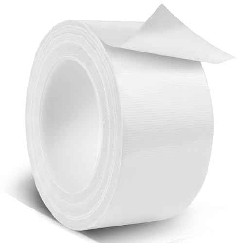 White Duct Tape Heavy Duty, 1.88 Inch x 35 Yard Waterproof Strong Adhesive Duct Tape for Indoor Outdoor Repairs Tear by Hand, 1 Roll