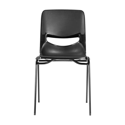 EMMA + OLIVER Black Stackable Flex Comfort Classroom Chair (12+), 500 lb Capacity