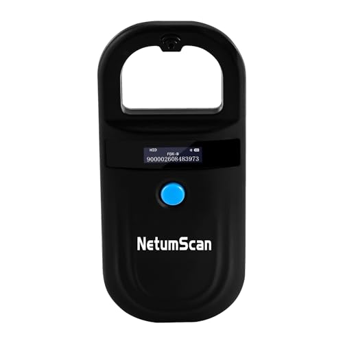 NetumScan Upgraded Pet Microchip Reader Scanner, 256 Data Storage Animal Tag Scanner Rechargeable Handheld Pet Chip ID Scanner with Stable OLED Display for ISO 11784/11785,FDX-B and ID64 RFID EMID