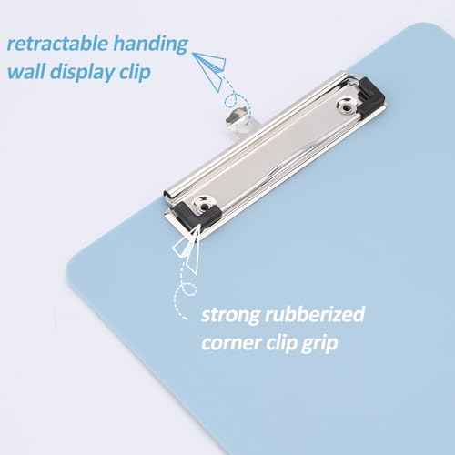 16 Pack Plastic Clipboards with Low Profile Clip, Hanging Clipboards Bulk, Clip Boards 8.5x11 Holds 100 Sheets, A4 Letter Size Clipboard for Teacher, Students, Kids, School & Office