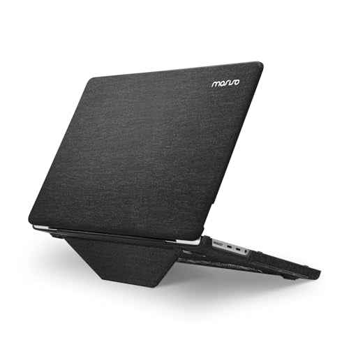 MOSISO Compatible with MacBook Pro 14 inch Case 2025 2024 2023 2022 2021 M5 M4 M3 M2 M1 A3434 A3112 A3185 A3401 A2918 A2992 A2779 A2442, Knit Fabric Coated Hard Case with Fold Kickstand, Black