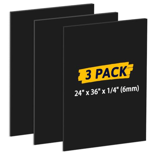 AKONEGE Black Foam Board 3 Pack 24x36 Inches Thick 6mm for Art & Craft Projects