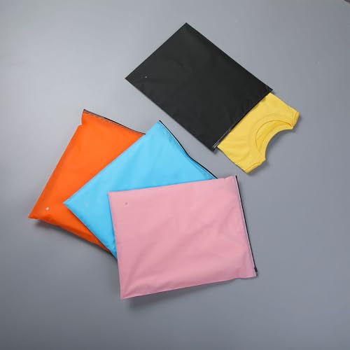 Pink Frosted Zipper Bags for Clothing Packaging 10x13 inch, Pack of 12 - Eco-Friendly Waterproof Poly Bags for Shirts & T-Shirts