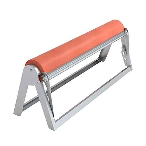 HFS(R) 18" Kraft Paper Roll Holder & Dispenser Carbon Steel Wall Mounted or Table Top with Cutter Bar Ideal for Cafe Artist Studio Office Kitchen