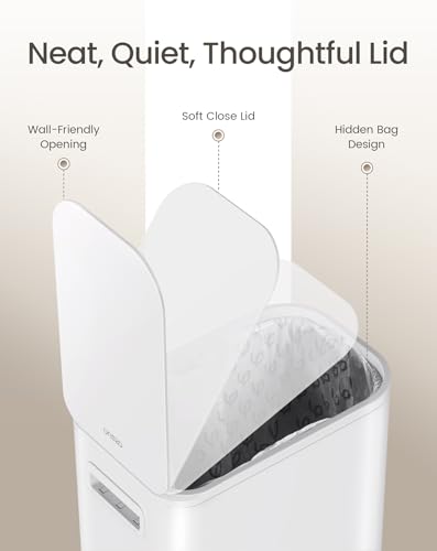 Cesun Small Bathroom Trash Can with Lid & Pedal, 1.3 Gallon, White, Model: White / 1